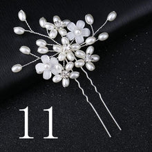 Load image into Gallery viewer, Gold Prom Bride Bridesmaid Hair Accessories Pearl Hair Pin Clip Luxury Crystal Rhinestone Wedding Hairpins Sticks For Women