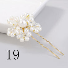 Load image into Gallery viewer, Gold Prom Bride Bridesmaid Hair Accessories Pearl Hair Pin Clip Luxury Crystal Rhinestone Wedding Hairpins Sticks For Women