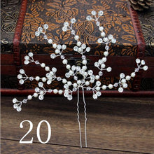 Load image into Gallery viewer, Gold Prom Bride Bridesmaid Hair Accessories Pearl Hair Pin Clip Luxury Crystal Rhinestone Wedding Hairpins Sticks For Women