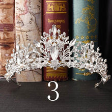 Load image into Gallery viewer, Wedding Bridal Crystal and Pearls Tiara Crowns Princess Queen of Heart