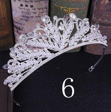 Load image into Gallery viewer, Wedding Bridal Crystal and Pearls Tiara Crowns Princess Queen of Heart