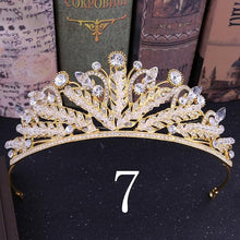 Load image into Gallery viewer, Wedding Bridal Crystal and Pearls Tiara Crowns Princess Queen of Heart