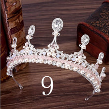 Load image into Gallery viewer, Wedding Bridal Crystal and Pearls Tiara Crowns Princess Queen of Heart