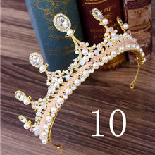 Load image into Gallery viewer, Wedding Bridal Crystal and Pearls Tiara Crowns Princess Queen of Heart