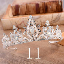 Load image into Gallery viewer, Wedding Bridal Crystal and Pearls Tiara Crowns Princess Queen of Heart
