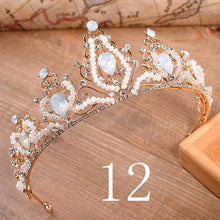 Load image into Gallery viewer, Wedding Bridal Crystal and Pearls Tiara Crowns Princess Queen of Heart