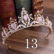 Load image into Gallery viewer, Wedding Bridal Crystal and Pearls Tiara Crowns Princess Queen of Heart