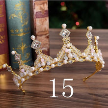 Load image into Gallery viewer, Wedding Bridal Crystal and Pearls Tiara Crowns Princess Queen of Heart