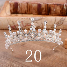 Load image into Gallery viewer, Wedding Bridal Crystal and Pearls Tiara Crowns Princess Queen of Heart