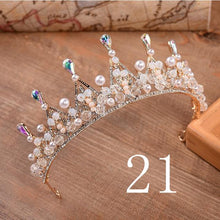 Load image into Gallery viewer, Wedding Bridal Crystal and Pearls Tiara Crowns Princess Queen of Heart