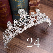 Load image into Gallery viewer, Wedding Bridal Crystal and Pearls Tiara Crowns Princess Queen of Heart