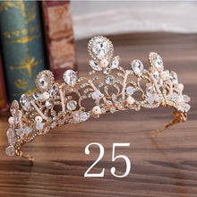 Load image into Gallery viewer, Wedding Bridal Crystal and Pearls Tiara Crowns Princess Queen of Heart