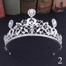 Load image into Gallery viewer, Crystal Rhinestone Gold Silver and Pearls Bridal Tiaras and Quince Crowns for Events