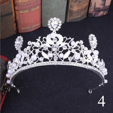 Load image into Gallery viewer, Crystal Rhinestone Gold Silver and Pearls Bridal Tiaras and Quince Crowns for Events