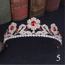 Load image into Gallery viewer, Crystal Rhinestone Gold Silver and Pearls Bridal Tiaras and Quince Crowns for Events