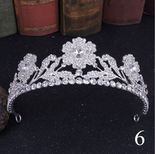 Load image into Gallery viewer, Crystal Rhinestone Gold Silver and Pearls Bridal Tiaras and Quince Crowns for Events