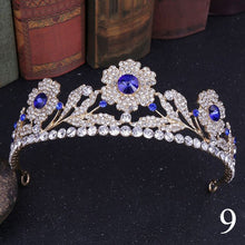 Load image into Gallery viewer, Crystal Rhinestone Gold Silver and Pearls Bridal Tiaras and Quince Crowns for Events