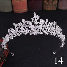 Load image into Gallery viewer, Crystal Rhinestone Gold Silver and Pearls Bridal Tiaras and Quince Crowns for Events