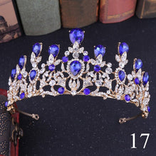 Load image into Gallery viewer, Crystal Rhinestone Gold Silver and Pearls Bridal Tiaras and Quince Crowns for Events