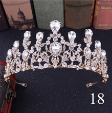 Load image into Gallery viewer, Crystal Rhinestone Gold Silver and Pearls Bridal Tiaras and Quince Crowns for Events