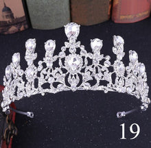 Load image into Gallery viewer, Crystal Rhinestone Gold Silver and Pearls Bridal Tiaras and Quince Crowns for Events