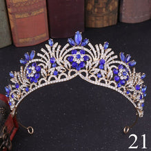 Load image into Gallery viewer, Crystal Rhinestone Gold Silver and Pearls Bridal Tiaras and Quince Crowns for Events