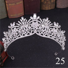 Load image into Gallery viewer, Crystal Rhinestone Gold Silver and Pearls Bridal Tiaras and Quince Crowns for Events