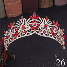 Load image into Gallery viewer, Crystal Rhinestone Gold Silver and Pearls Bridal Tiaras and Quince Crowns for Events