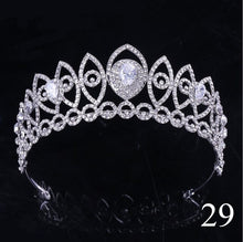 Load image into Gallery viewer, Crystal Rhinestone Gold Silver and Pearls Bridal Tiaras and Quince Crowns for Events