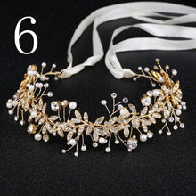Load image into Gallery viewer, Vintage Baroque Gold Pearl Leaf Bridal Tiara Crystal Crown-Wedding Hairbands-Headpieces