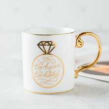 Load image into Gallery viewer, Luxury Gold King and Queen Diamond Porcelain Coffee Mug Tea Milk Ceramic Cups and Mugs Wedding Gift