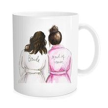 Load image into Gallery viewer, Custom Made Bride with Maid Of Honor Mug, Best Friend Bestie Gifts, Bride Bridal Shower Party Bachelorette Gift