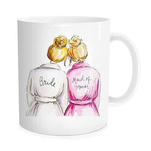 Load image into Gallery viewer, Custom Made Bride with Maid Of Honor Mug, Best Friend Bestie Gifts, Bride Bridal Shower Party Bachelorette Gift