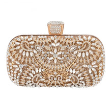 Load image into Gallery viewer, Diamond Evening Clutch Bag For Wedding-with Chain and Metal Handle-Clutch Purse