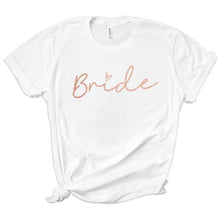 Load image into Gallery viewer, Team Bride T Shirts with Little Heart Design - Blue - White - Wedding Bridal Squad Heart T-shirt Bridesmaids
