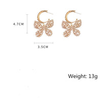 Load image into Gallery viewer, Stylish Zircon Crystal Golden Butterfly Dangle Earrings-Gold or Blue Rhinestone-Fashion Jewelry