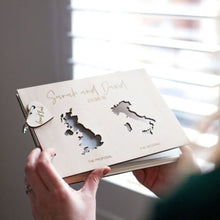Load image into Gallery viewer, World Map Wedding Personalized Custom Guestbook - A Keepsake Wooden Book