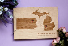 Load image into Gallery viewer, World Map Wedding Personalized Custom Guestbook - A Keepsake Wooden Book