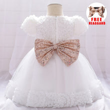 Load image into Gallery viewer, Fancy Sequin Bow Dresses for Flower Girl and Delicate Embroidered Style-Vestidos de Fiesta para Niñas