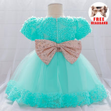 Load image into Gallery viewer, Fancy Sequin Bow Dresses for Flower Girl and Delicate Embroidered Style-Vestidos de Fiesta para Niñas
