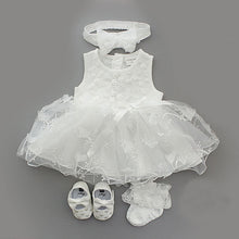 Load image into Gallery viewer, Baby Cute Dress Infant Girls Set - in White can be Christening Baptism Outfit