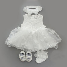 Load image into Gallery viewer, Baby Cute Dress Infant Girls Set - in White can be Christening Baptism Outfit
