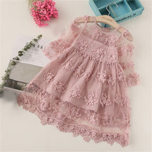 Load image into Gallery viewer, Flower Girl Very European Lace Dress - Half-sleeve Party Dress - Childrens Elegant - Comfort Style