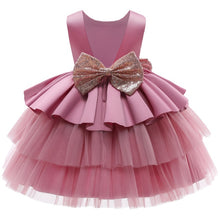Load image into Gallery viewer, Baby-Toddler Fluffy Tutu Big Bow Dress-Birthday Party- Flower Girl Wedding Dress