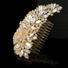 Load image into Gallery viewer, Vintage Large Floral Bridal Hair Combs-Rhinestone Crystal-European Style