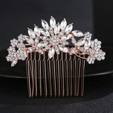 Load image into Gallery viewer, Vintage Large Floral Bridal Hair Combs-Rhinestone Crystal-European Style