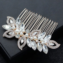 Load image into Gallery viewer, Vintage Large Floral Bridal Hair Combs-Rhinestone Crystal-European Style