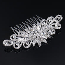 Load image into Gallery viewer, Vintage Large Floral Bridal Hair Combs-Rhinestone Crystal-European Style