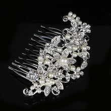 Load image into Gallery viewer, Vintage Large Floral Bridal Hair Combs-Rhinestone Crystal-European Style