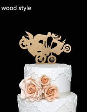 Load image into Gallery viewer, Motorcycle Couple - Mr and Mrs Biker Wedding Cake Top - Wedding Cake Topper